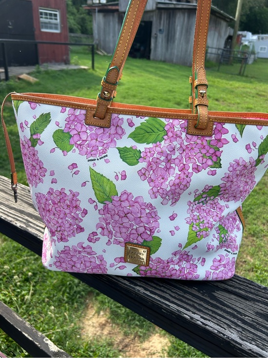 Dooney & Bourke Handbags - Dooney & Bourke Pink Hydrangea Floral Tote Bag